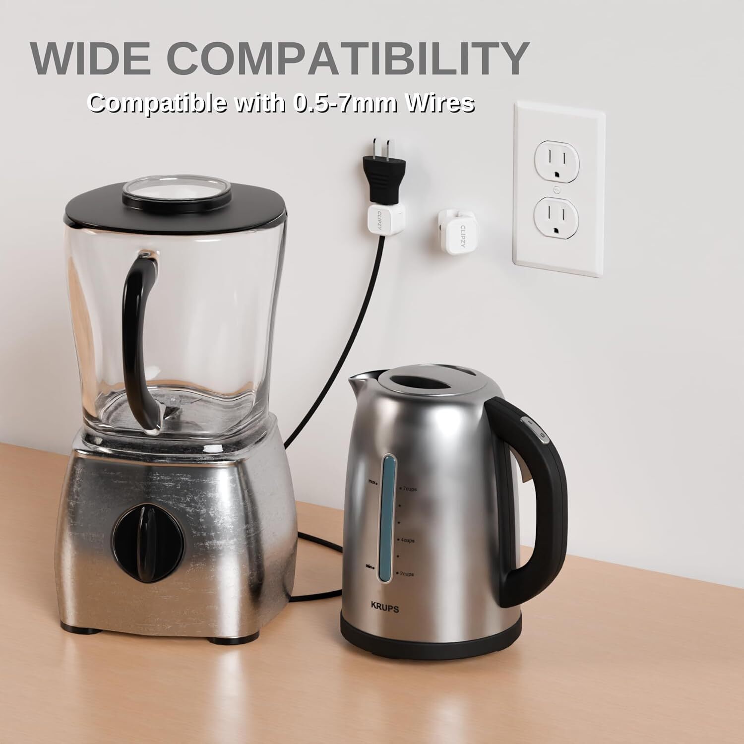 Clipzy 6 Pack Magnetic Cable Clips & Cord Holder, Under Desk Cable Management