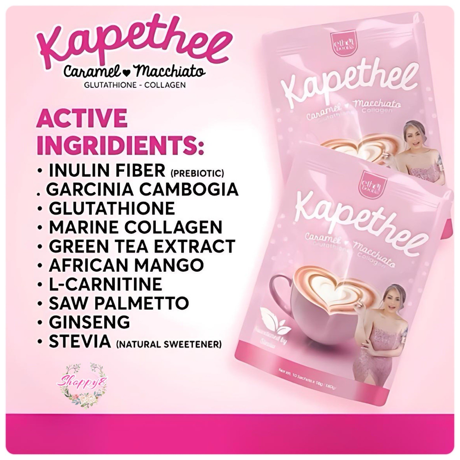 KAPETHEL COFFEE CARAMEL MACCHIATO GLUTATHIONE-COLLAGEN (10 SACHET)