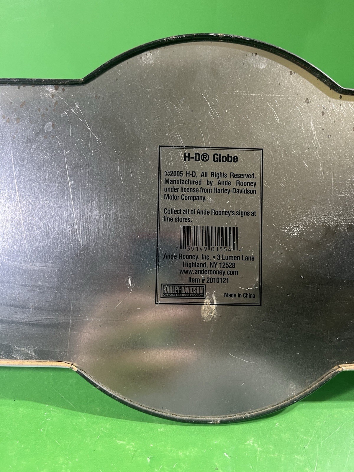 Harley Davidson Metal Display Sign - H-D Globe - Ande Rooney 2005