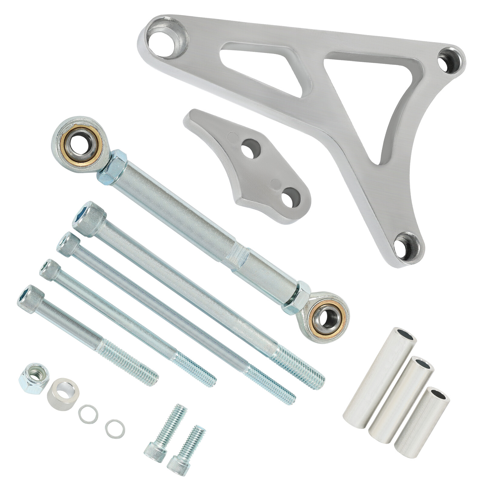 For Ford 289/302 5.0L V8 68-1993 Silver Aluminum Alternator Bracket +Tension Rod