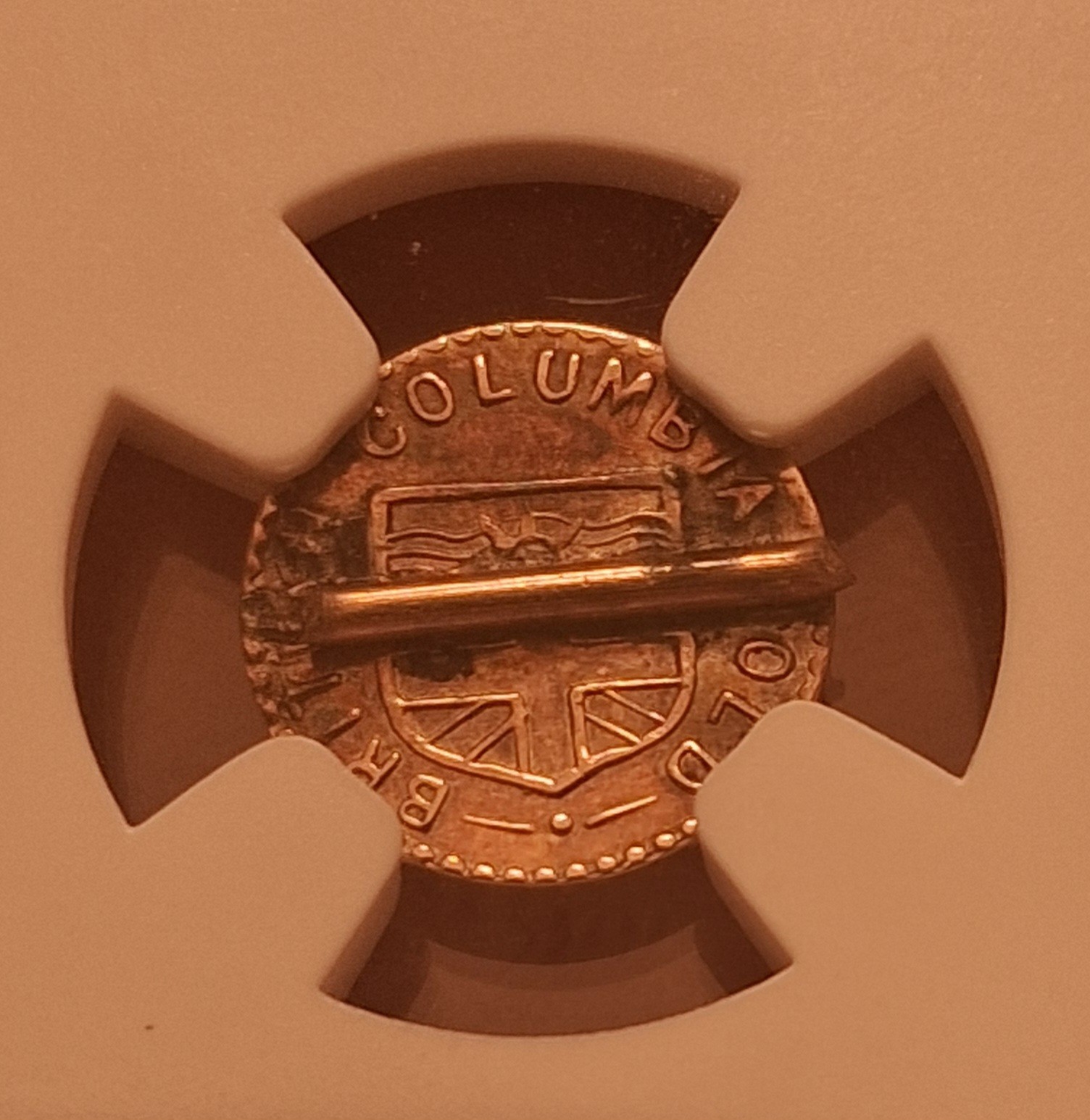 G&L-130 1912 British Columbia Gold Indian NGC AU / California Fractional