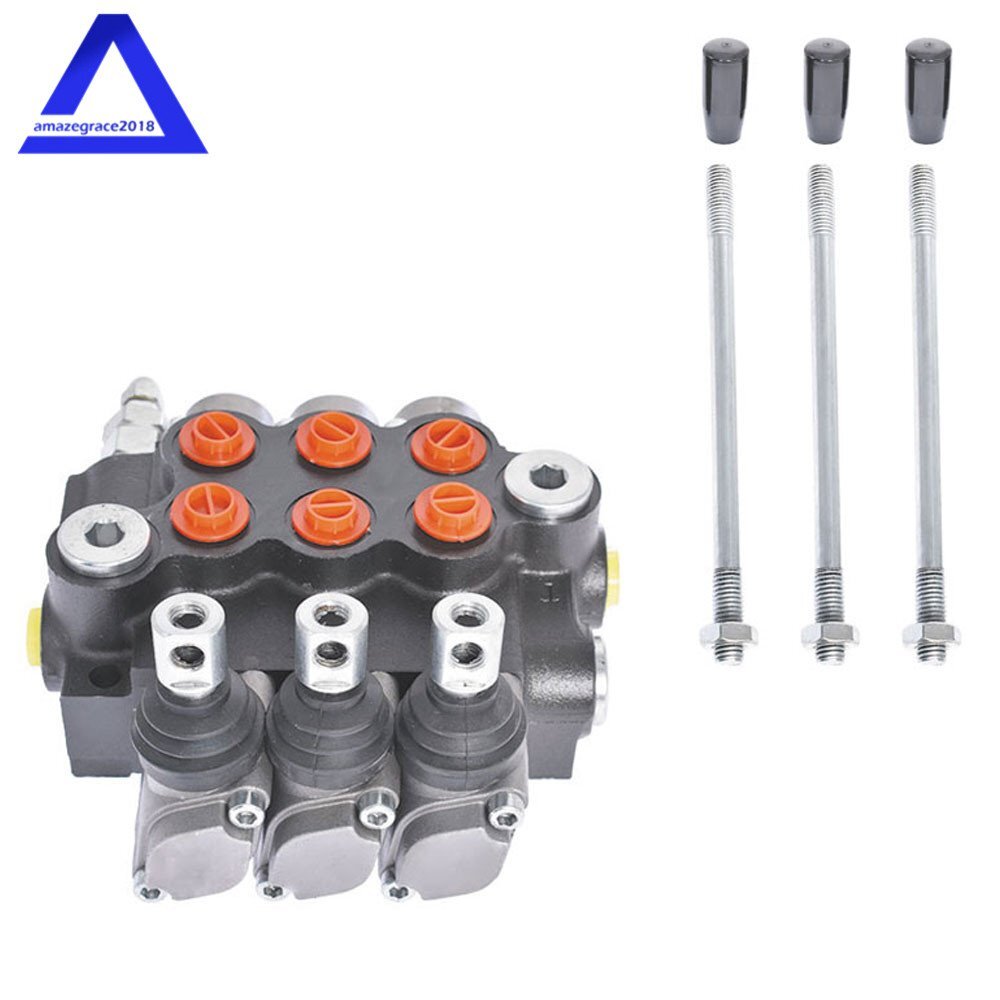 3 Spool Hydraulic Directional Control Valve 11GPM Double Acting Adjustable