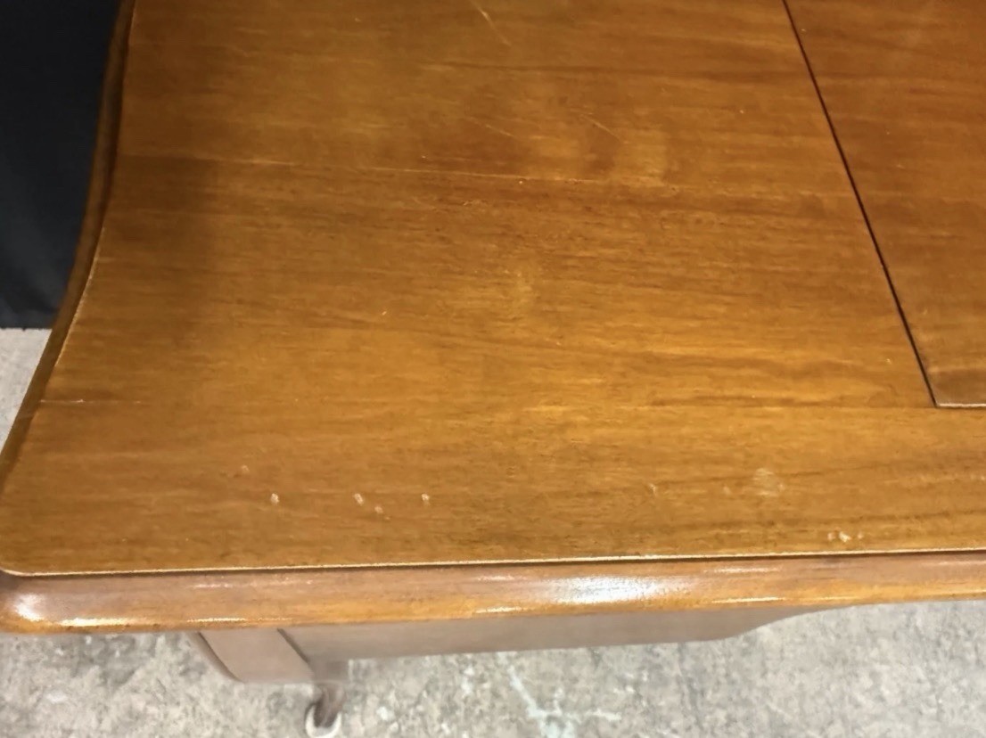 Antique mid-century John Widdicomb flip top vanity