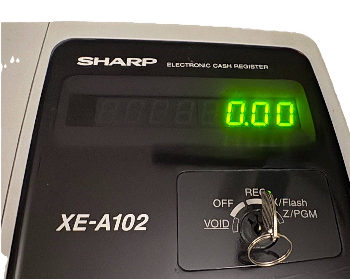 SHARP XE-A102 ELECTRONIC CASH REGISTER *WORKS* with Keys, Paper Roll,NICE👀