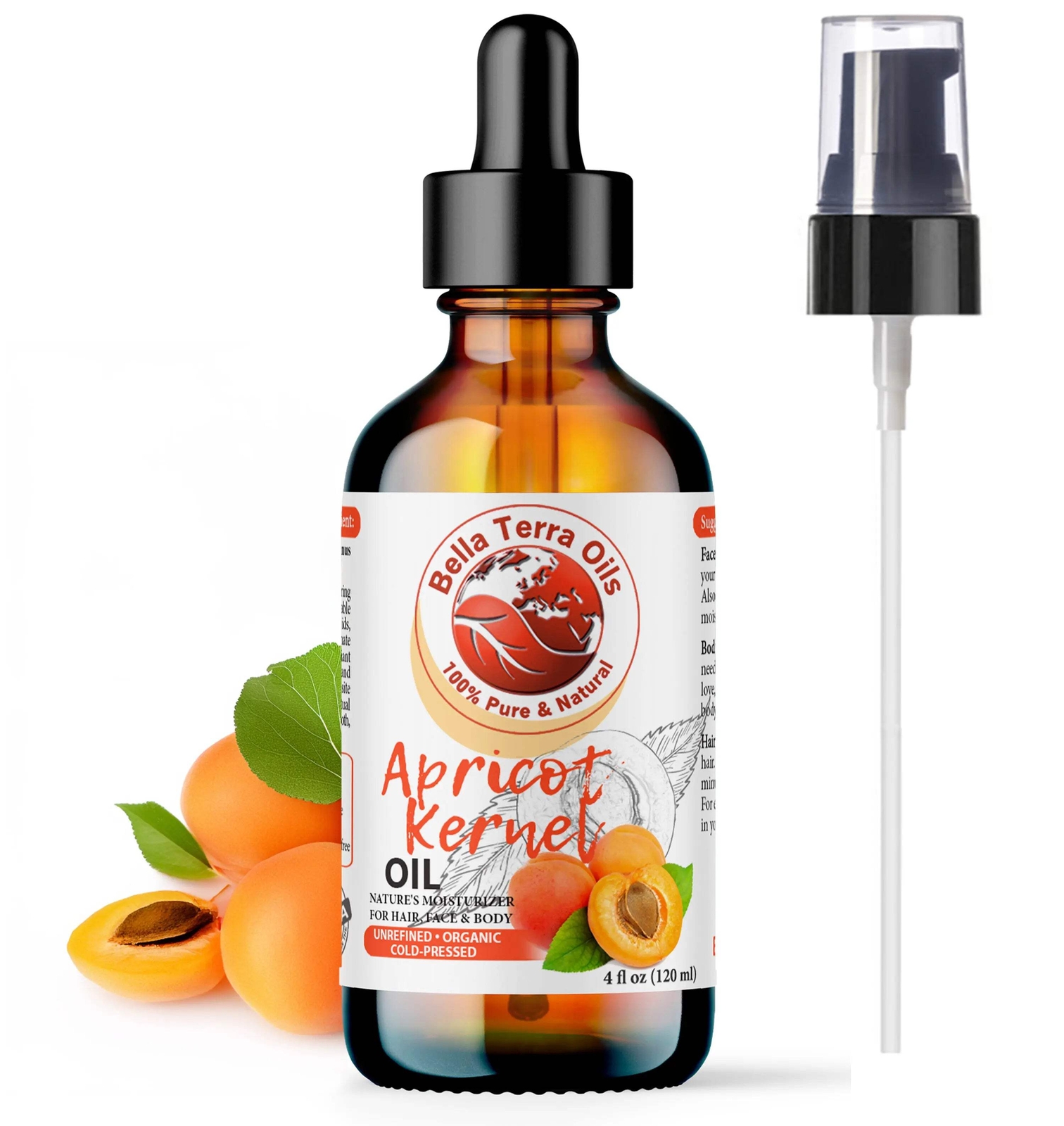 Organic Cold-Pressed Apricot Kernel Oil 100% Pure Skin Hair Face Moisturizer