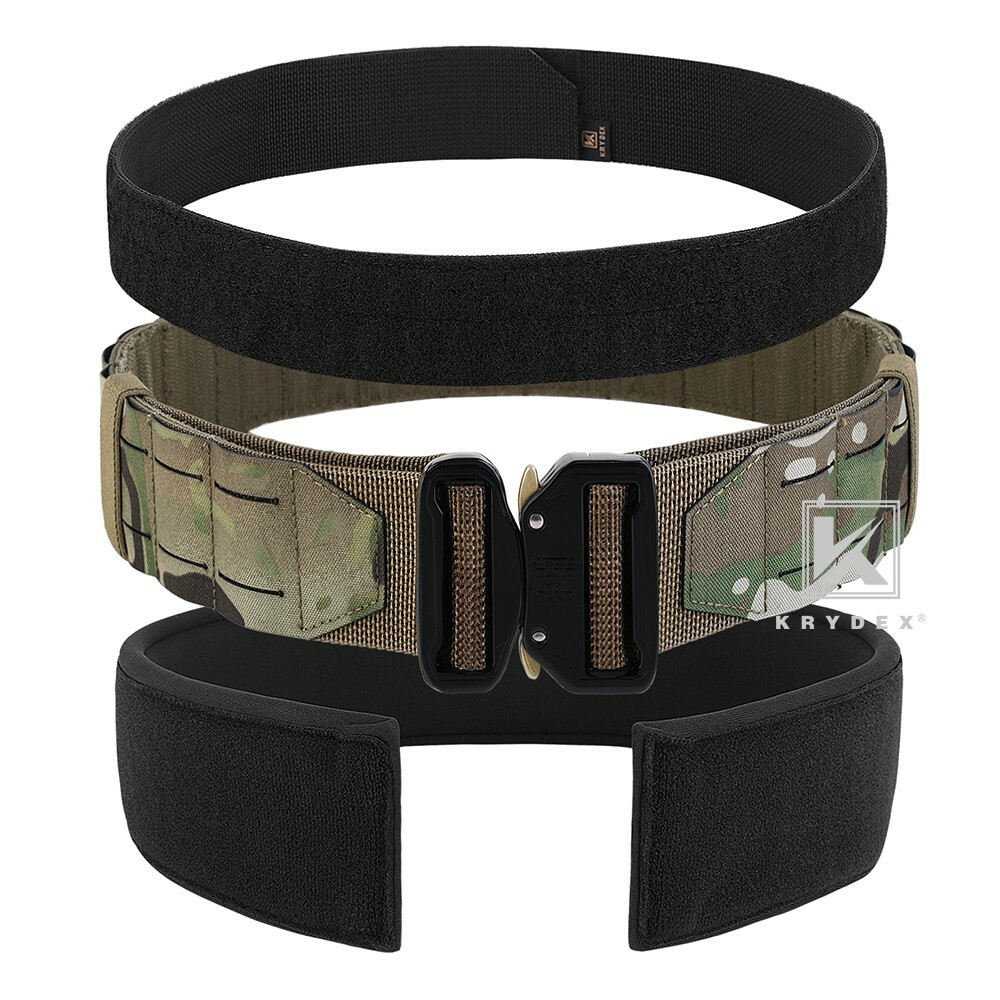 KRYDEX Tactical 2 in Battle Belt Laser Cut MOLLE Inner Belt Padded Anti-Slip Pad