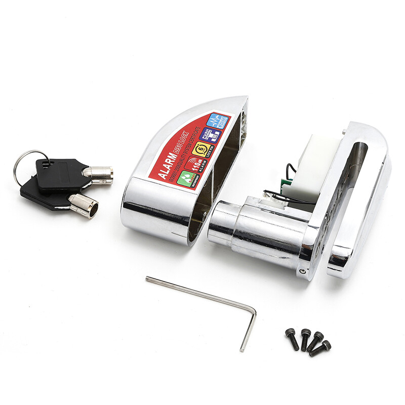 Motorcycle Bike Stainless Steel Brake Disc Safety Lock Security Electronic Alarm