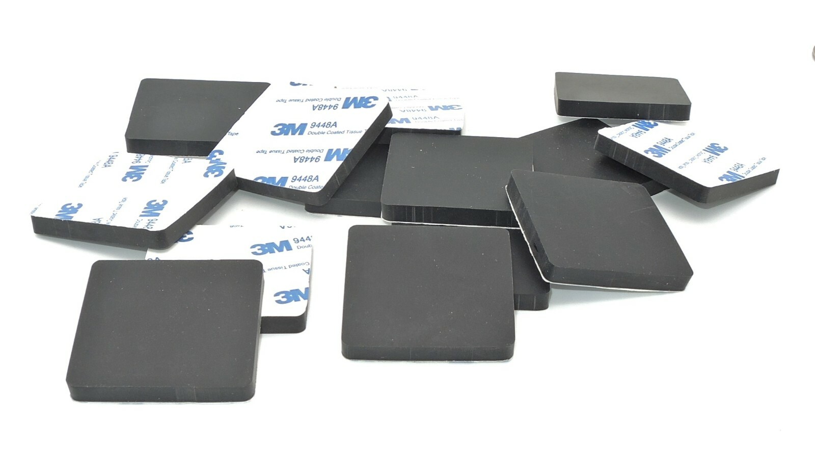 2" Square x 1/4" Thick Silicone XL Rubber Pads Rubber Feet Bumpers 3M Backing