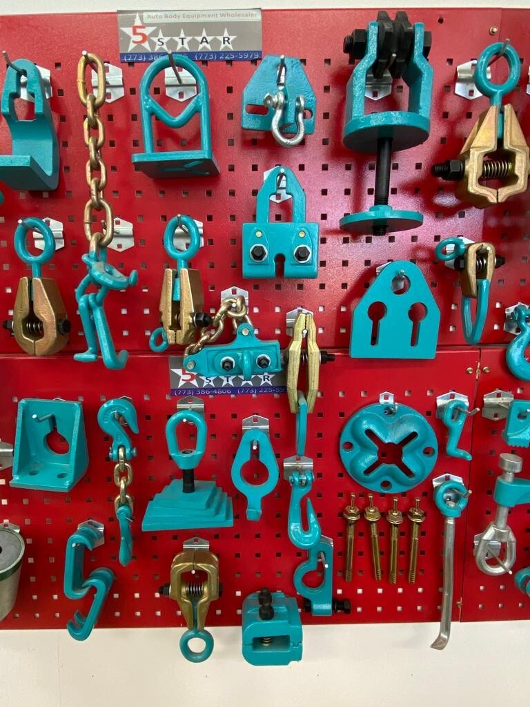 SET#91 - 53 PIECE HEAVY DUTY AUTO BODY FRAME MACHINE PULLING TOOLS & CLAMPS JACK