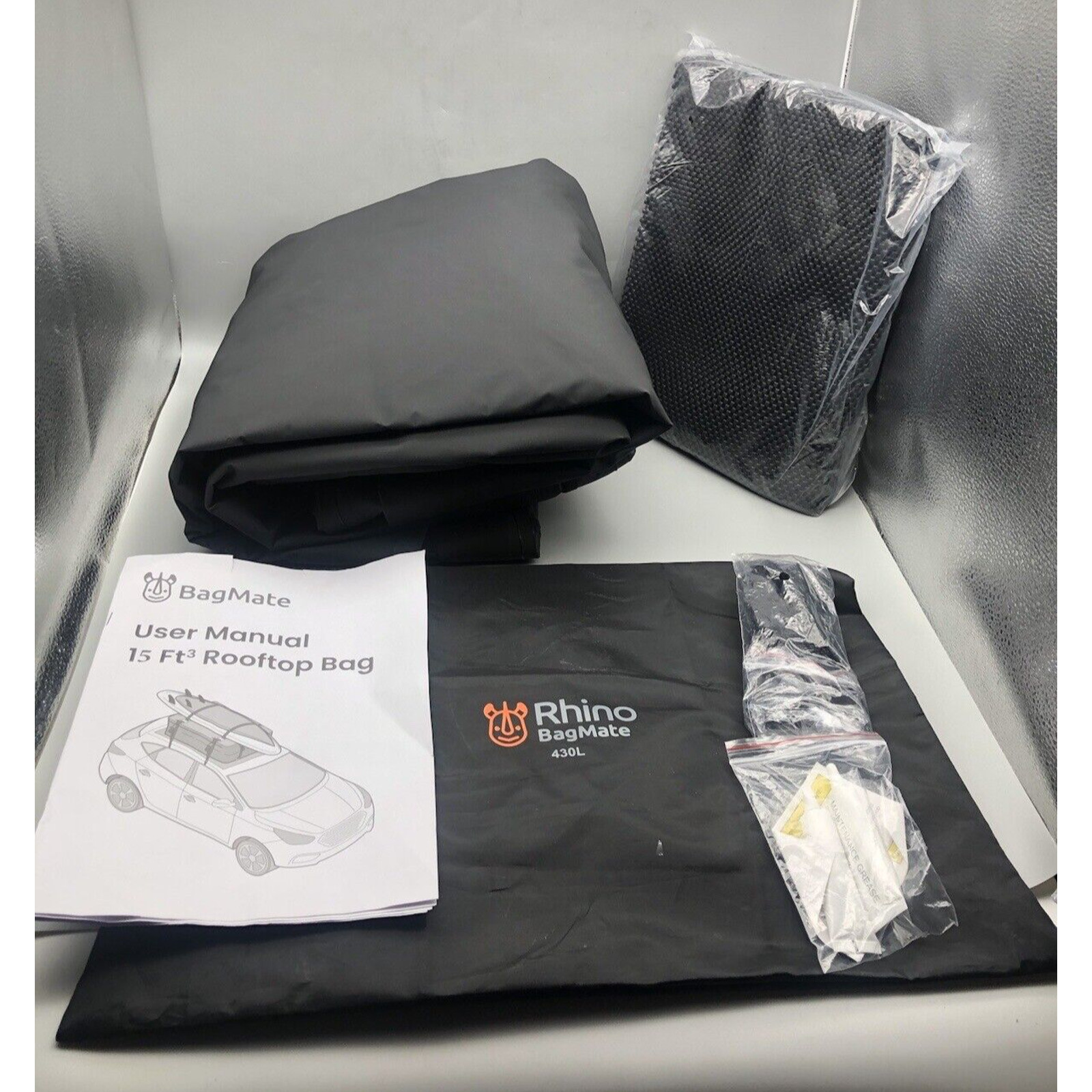 BAGMATE Waterproof Car Roof Bag,Rooftop Cargo Carrier 15 Ft w/4 Door Hooks *READ