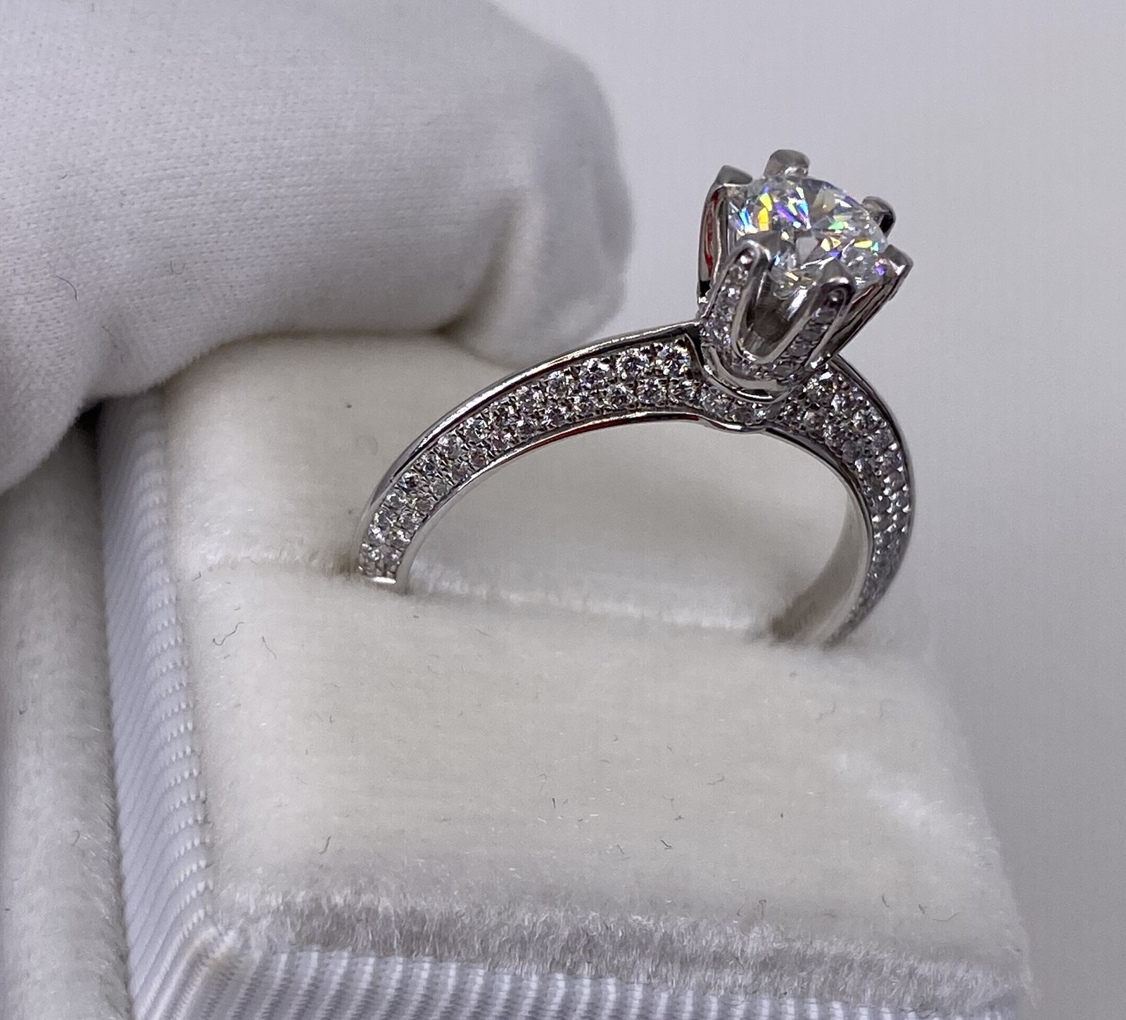 DIAMOND ENGAGEMENT RING ROUND VS1 E 1.6 CT GROWN LAB CREATED PLATINUM NEW SZ 4-9