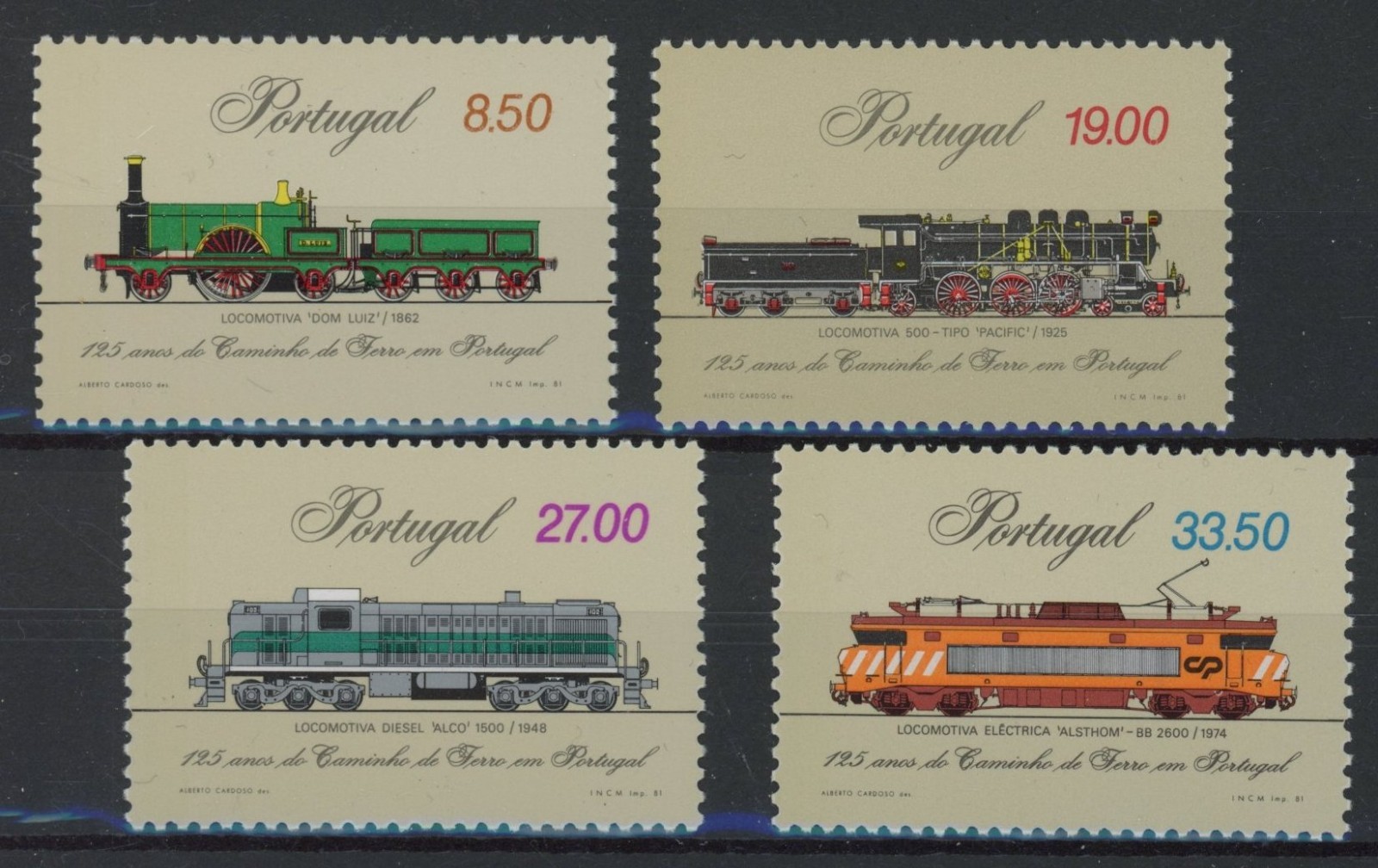 Portugal 1981 : Trains - Good Set Very Fine MNH Stamps