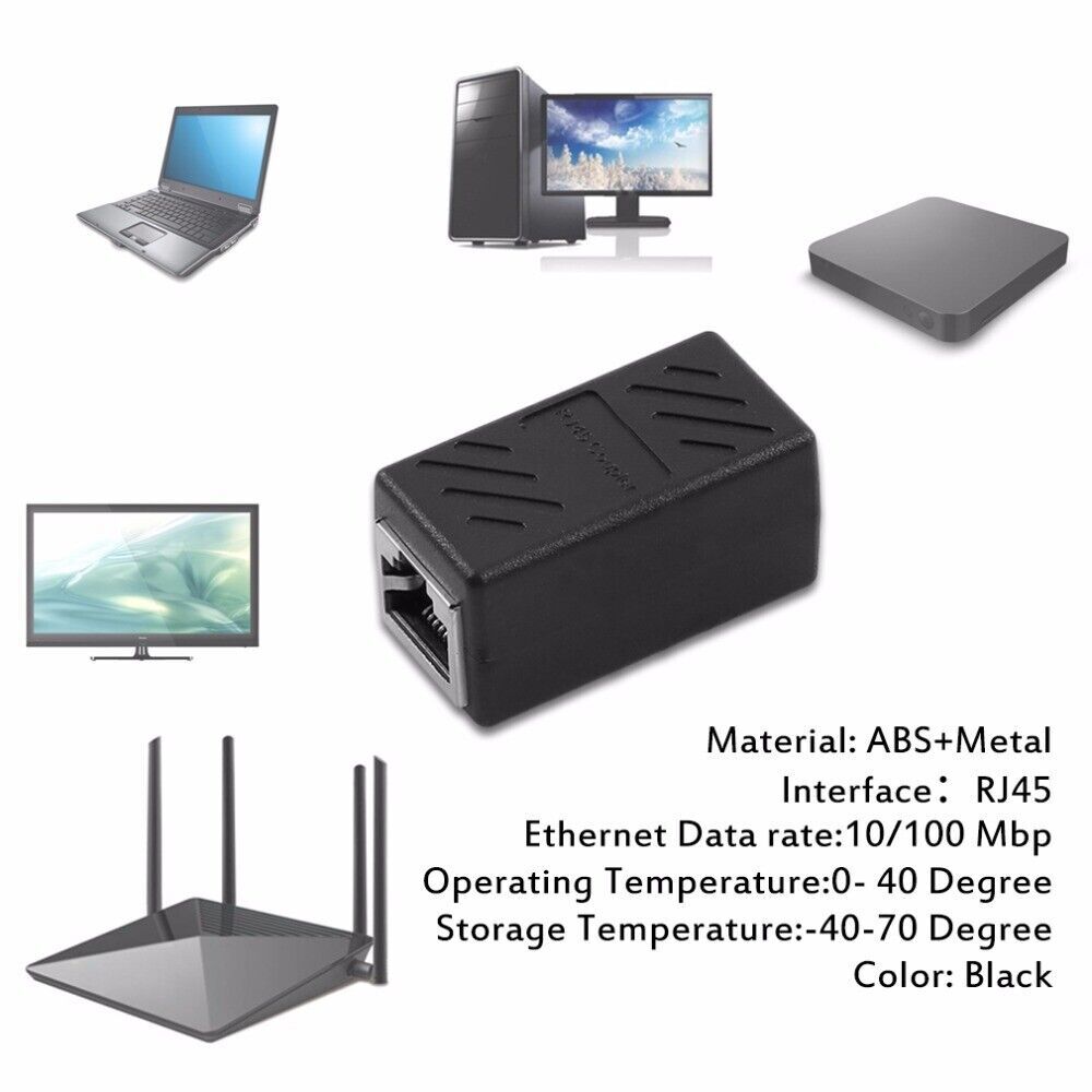 RJ45 Inline Coupler Cat7 Cat6 Cat5e Cat5 Ethernet LAN Network Cable Adapter Lot