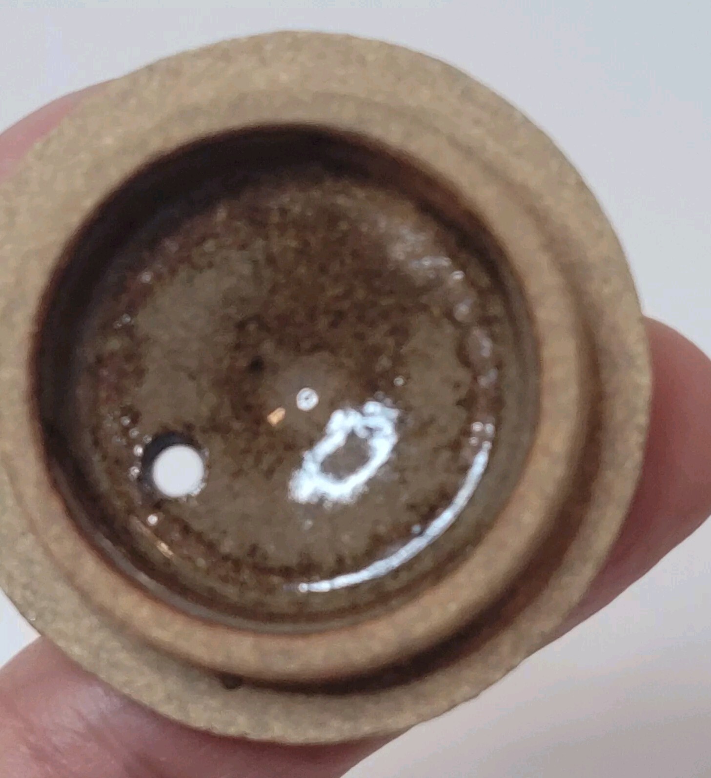 Asian Style Ceramic Saki/Sauce Server/Decor Flower Design Textured Look 4.5"