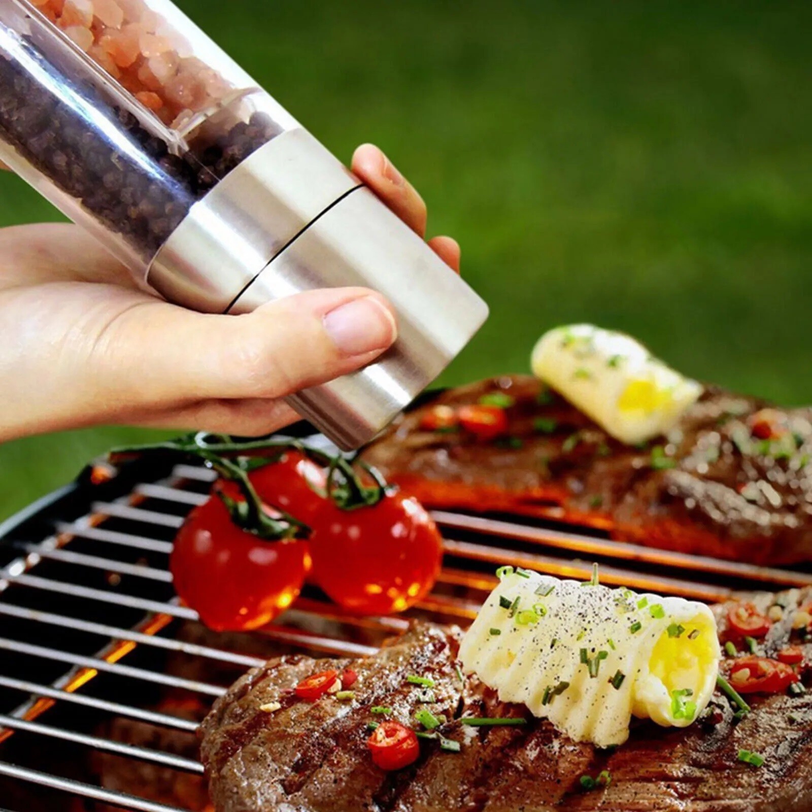 1 pcs Double-head Grinder Pepper Sea Salt Grinder Manual Quick Milling Bottle