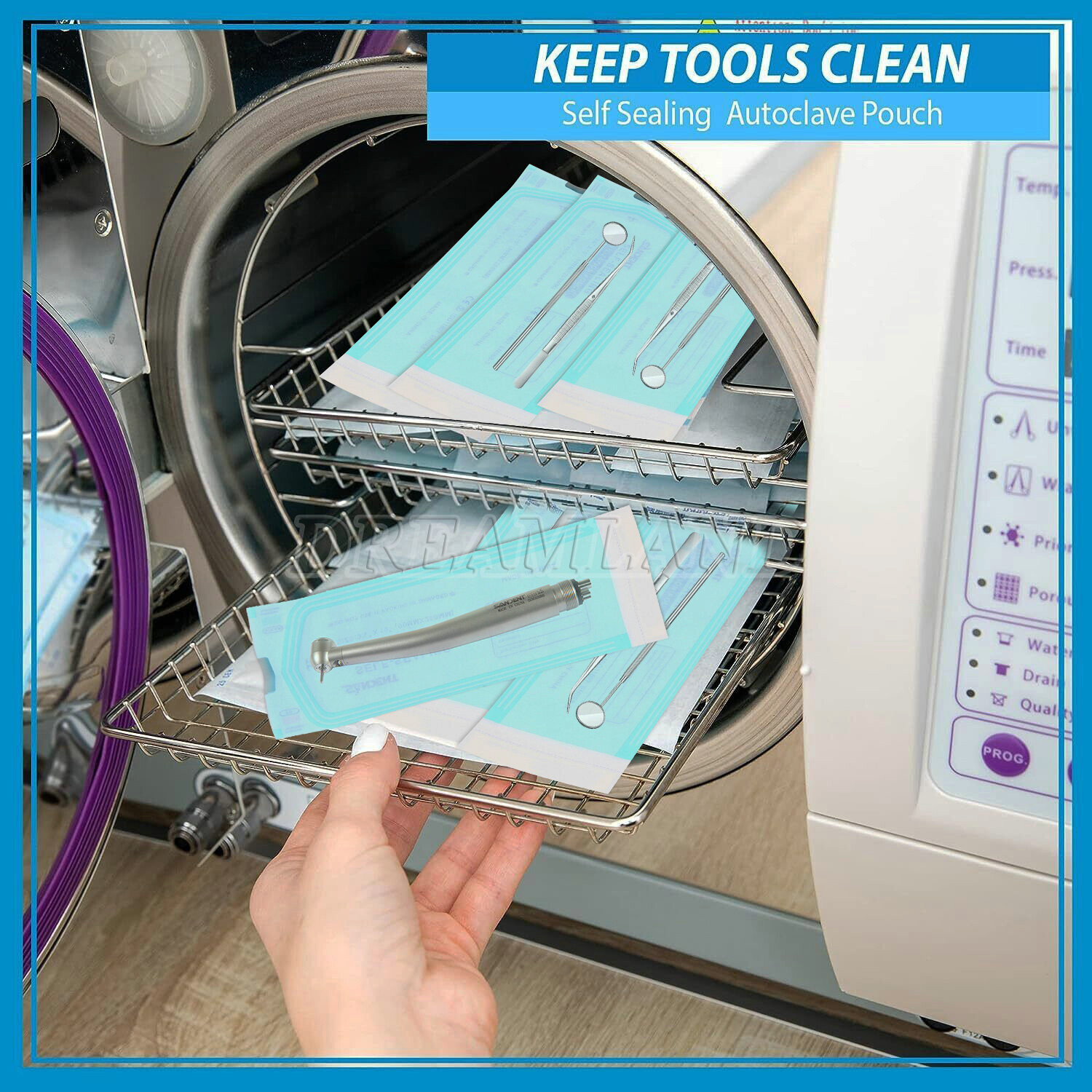 Sterilization Pouches- 3.5 " x 10 " Dental Medical Self Seal Pouch Bag 200 Bags