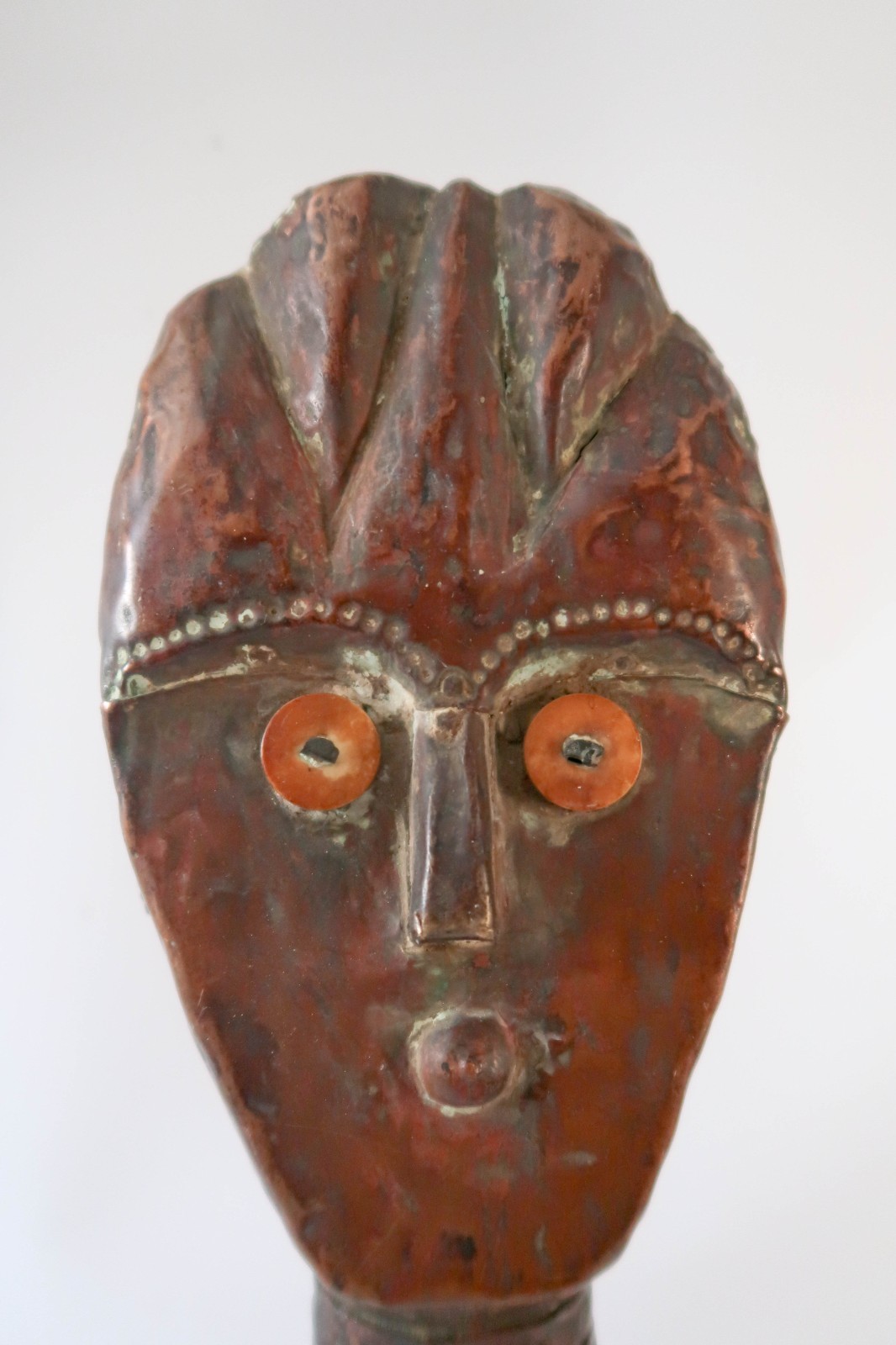 Vintage Sango Mbumba Reliquary Figure Gabon African Tribal Art Statue 22" Wood