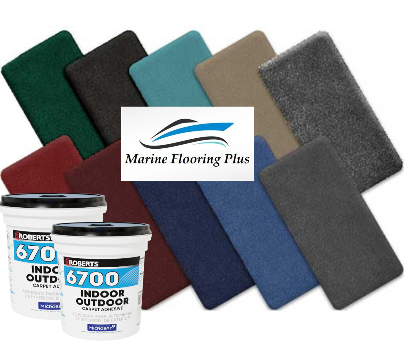 8 Ft 6 In. Wide 20 oz. Bass Boat Marine Carpet & Glue Kit -Various Color/Lengths