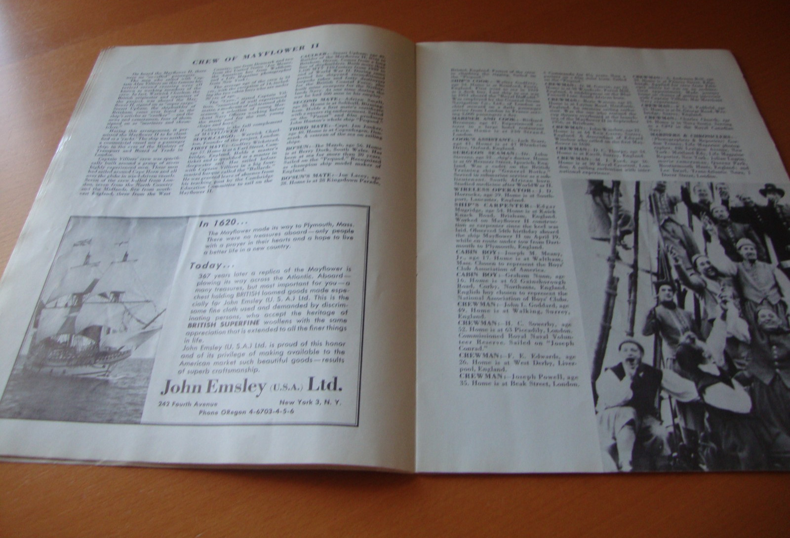 Vintage Mayflower II Official Souvenir Booklet NY Mayflower II Exposition 1957