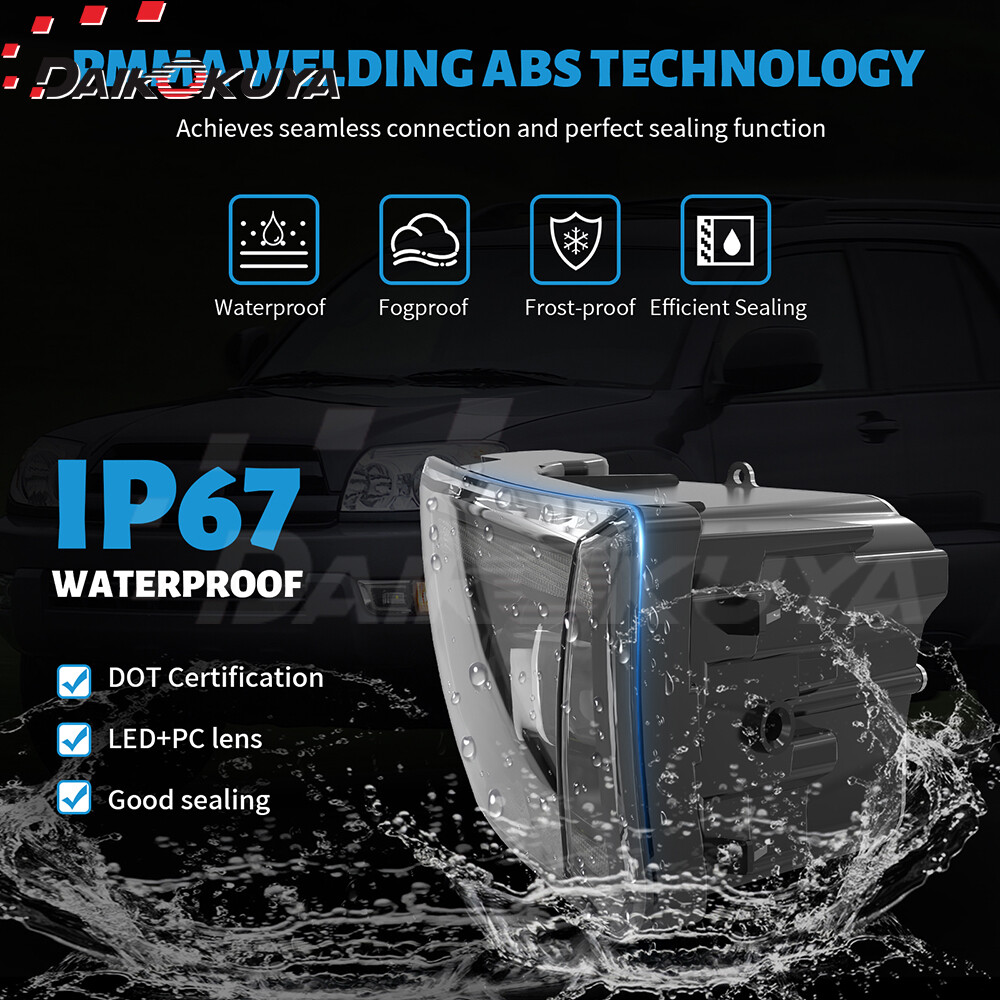 For 2003 2004 2005 Toyota 4 Runner LED Fog Lights+DRL Front Bumper Driving Lamps