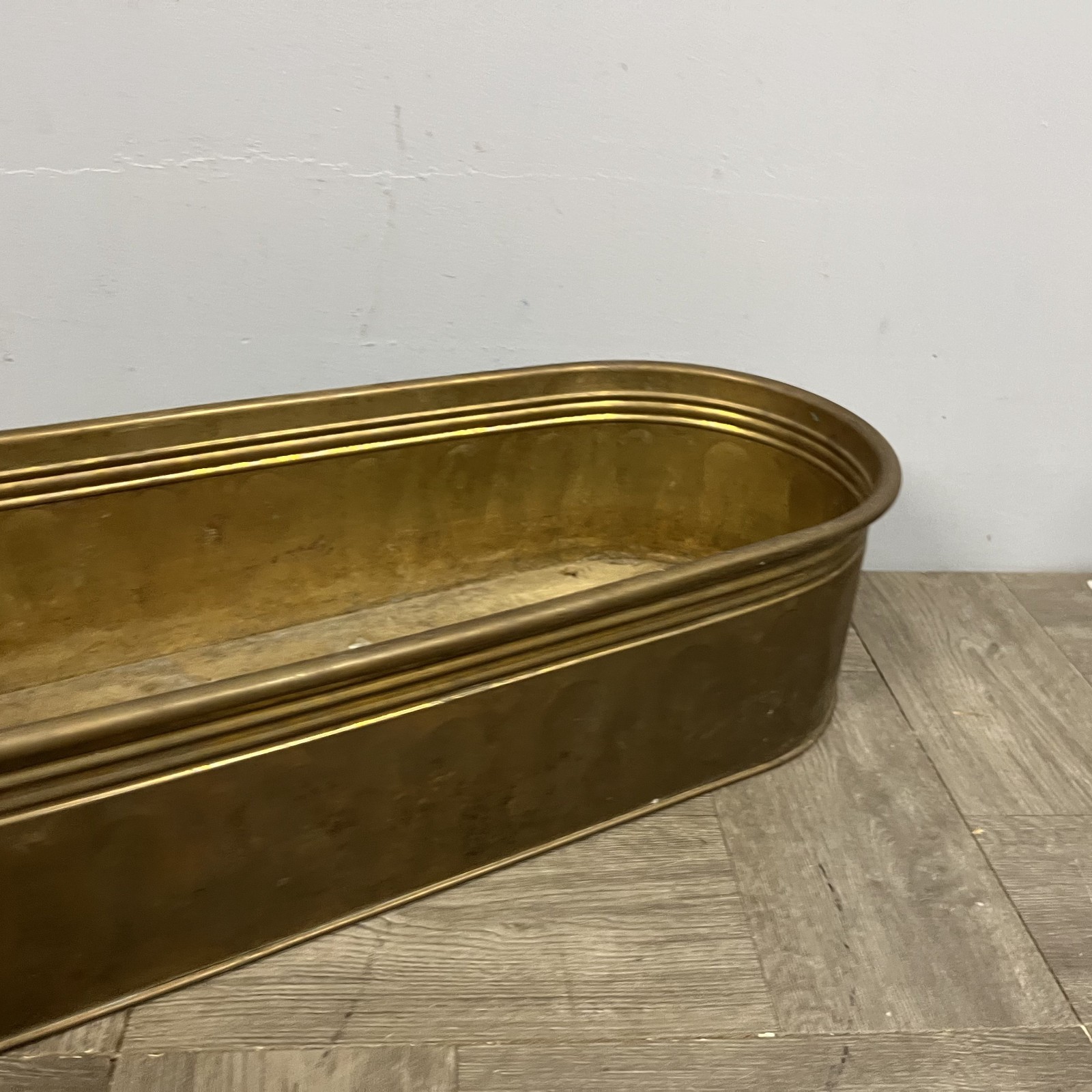 VTG 20" Oval Copper Garden Cache Pot Trough Planter Herb Window Box Farmhouse