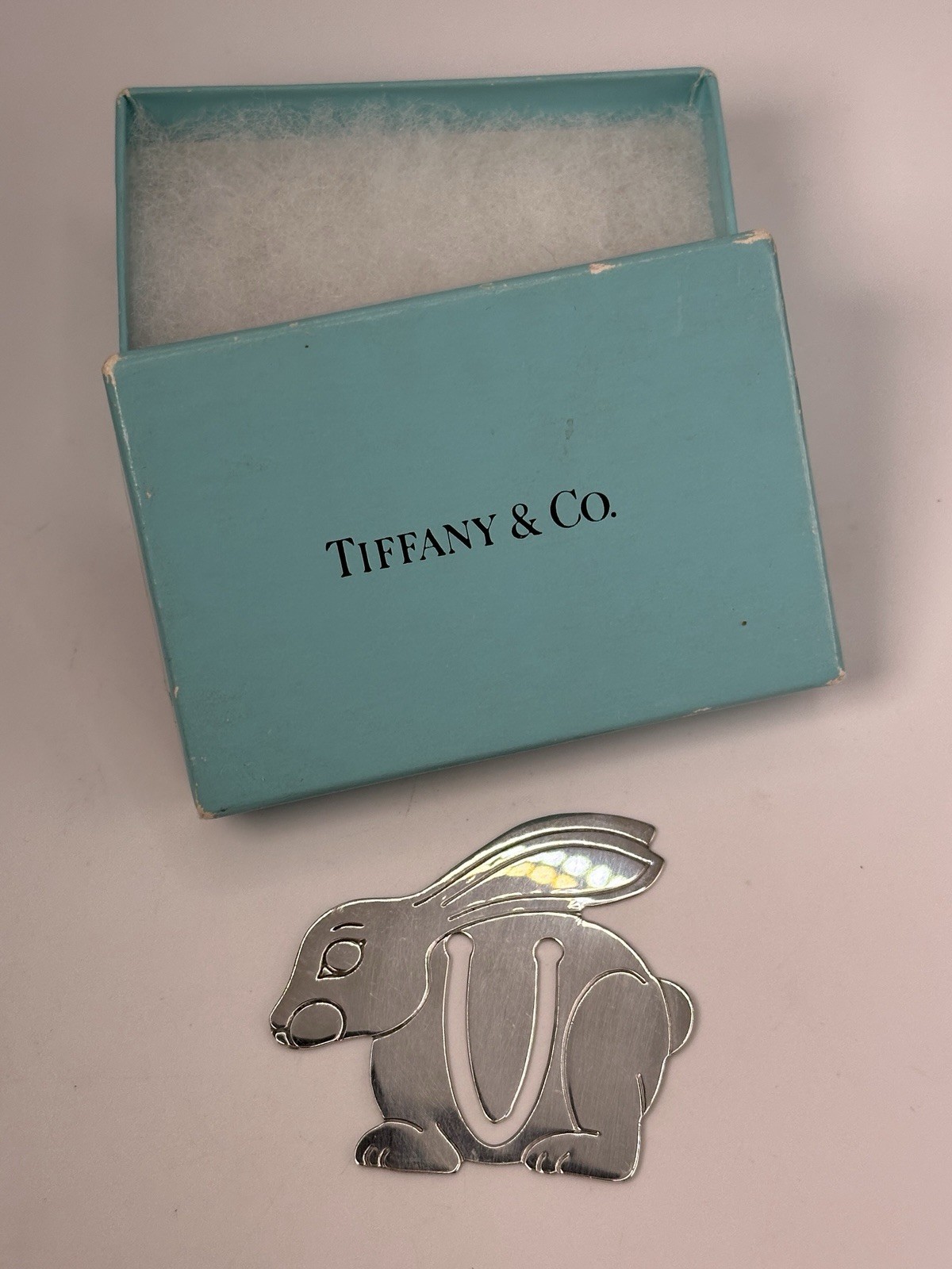 Vintage 925 Sterling Silver Tiffany&Co Bunny/Rabbit Bookmark w Box