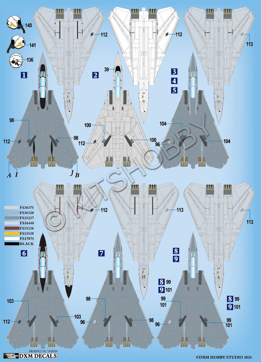 DXM decal 1/48 USN F-14D Tomcat VF-31 Tomcatters