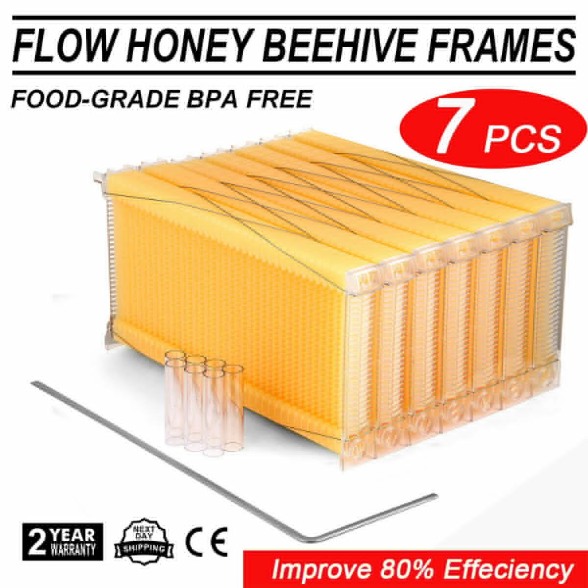 7x Auto Seeping Beehive Honey Hive Frames+Beekeeping Brood Cedarwood Box House