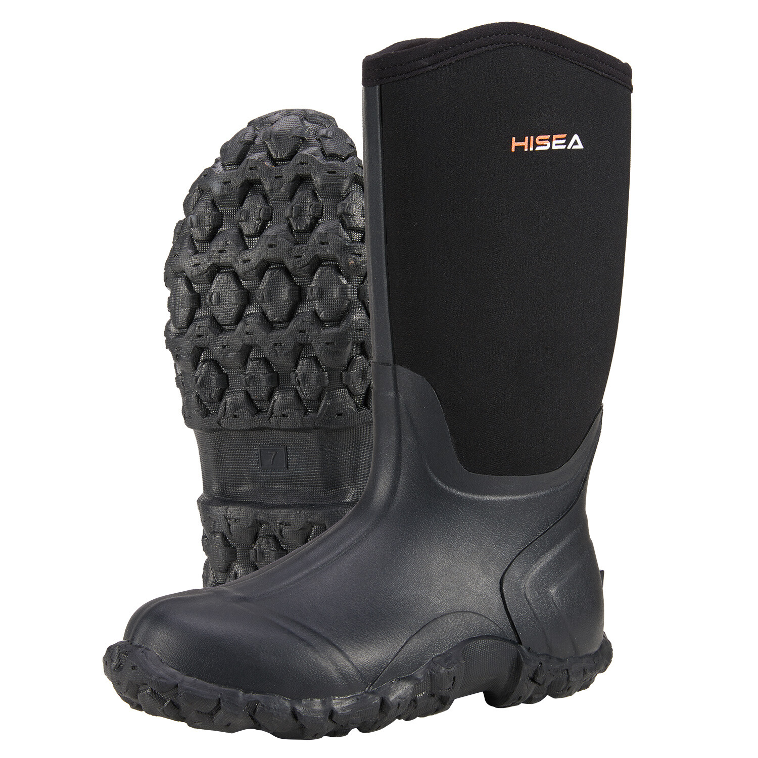 HISEA Men Neoprene Rain Boots Waterproof Insulated Hunting Fishing Mud Work Boot