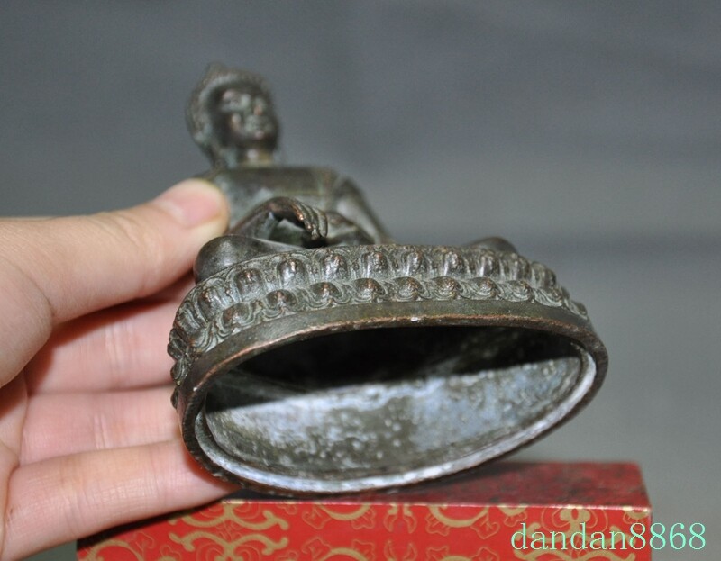 4" Tibetan Buddhism temple bronze Sakyamuni Medicine Buddha statue