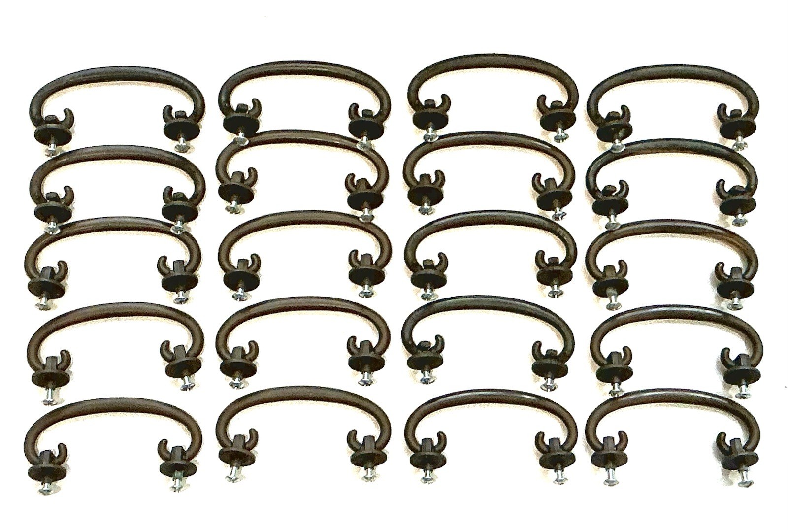 Vtg Lot/20 Bronze Drop Bail Handle Drawer Pulls MCM 3.125”C-C 4”L Hefty Stylish