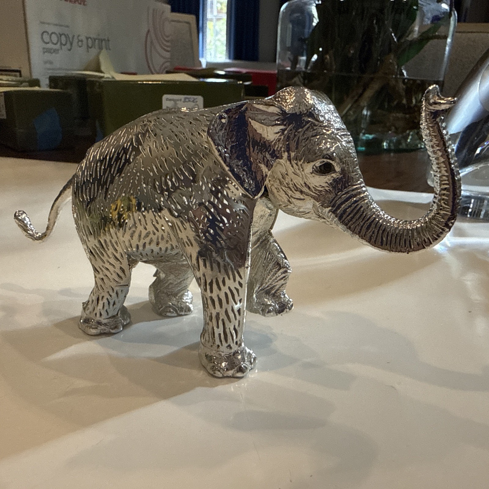 Christofle Lumière d'Argent silver-plated elephant figurine