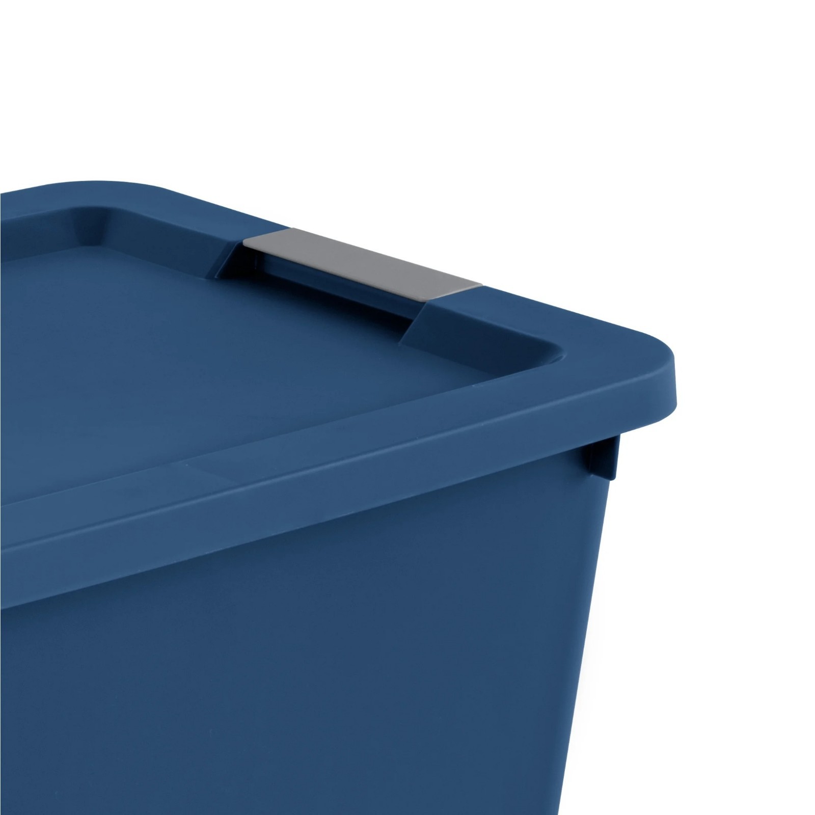 Large Storage Bin, 20 Gallon Plastic Storage Container with Latch Lid, Blue