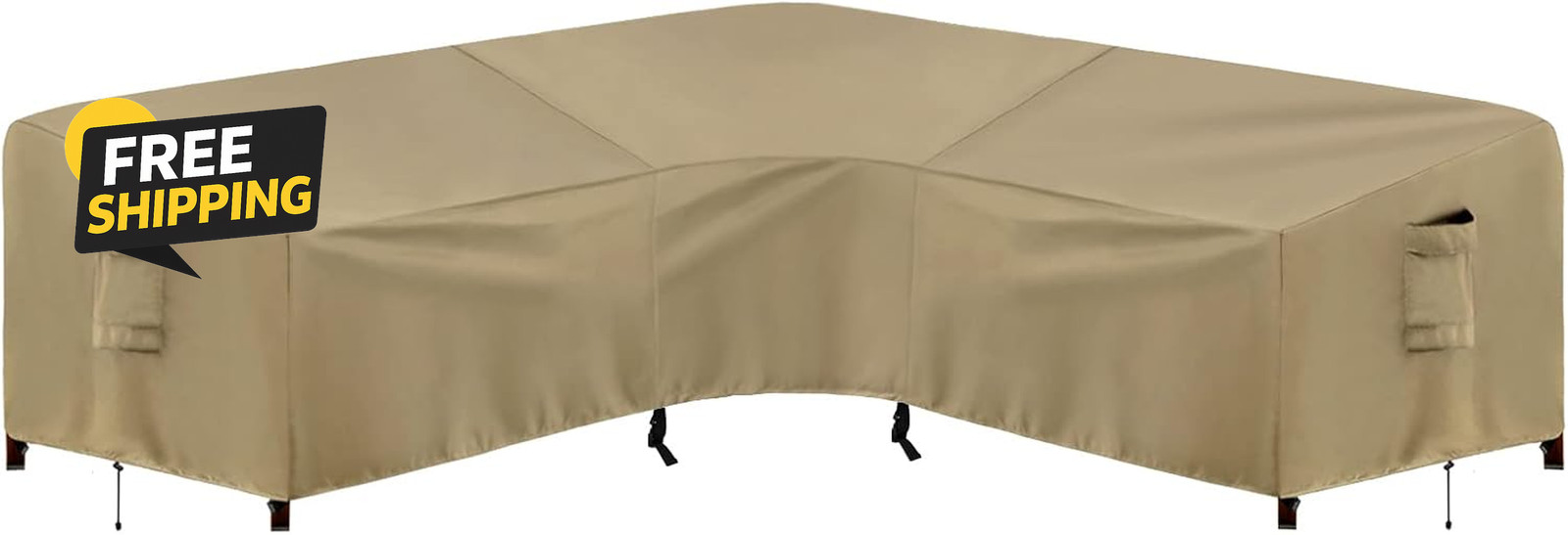 Outdoor Sectional Sofa Cover Waterproof V Shaped Patio Furniture Covers for Deck