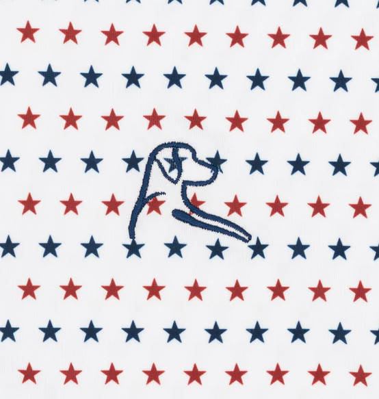Rhoback Stars & Stripes Polo White Golf Performance Shirt