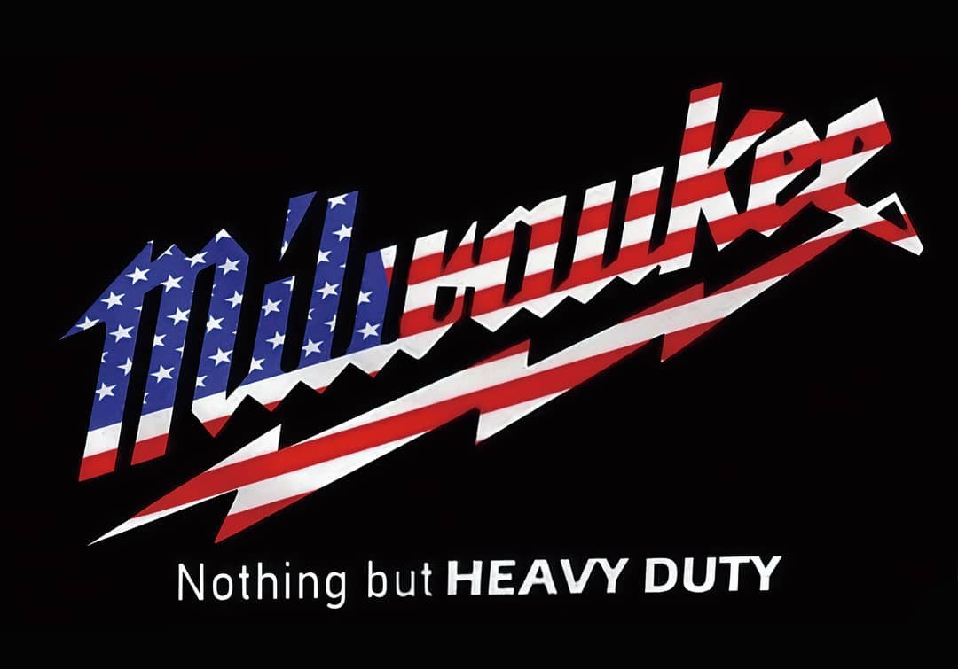 Milwaukee Tools American Flag Red White And Blue Metal shop sign 8-in X 5.5 in