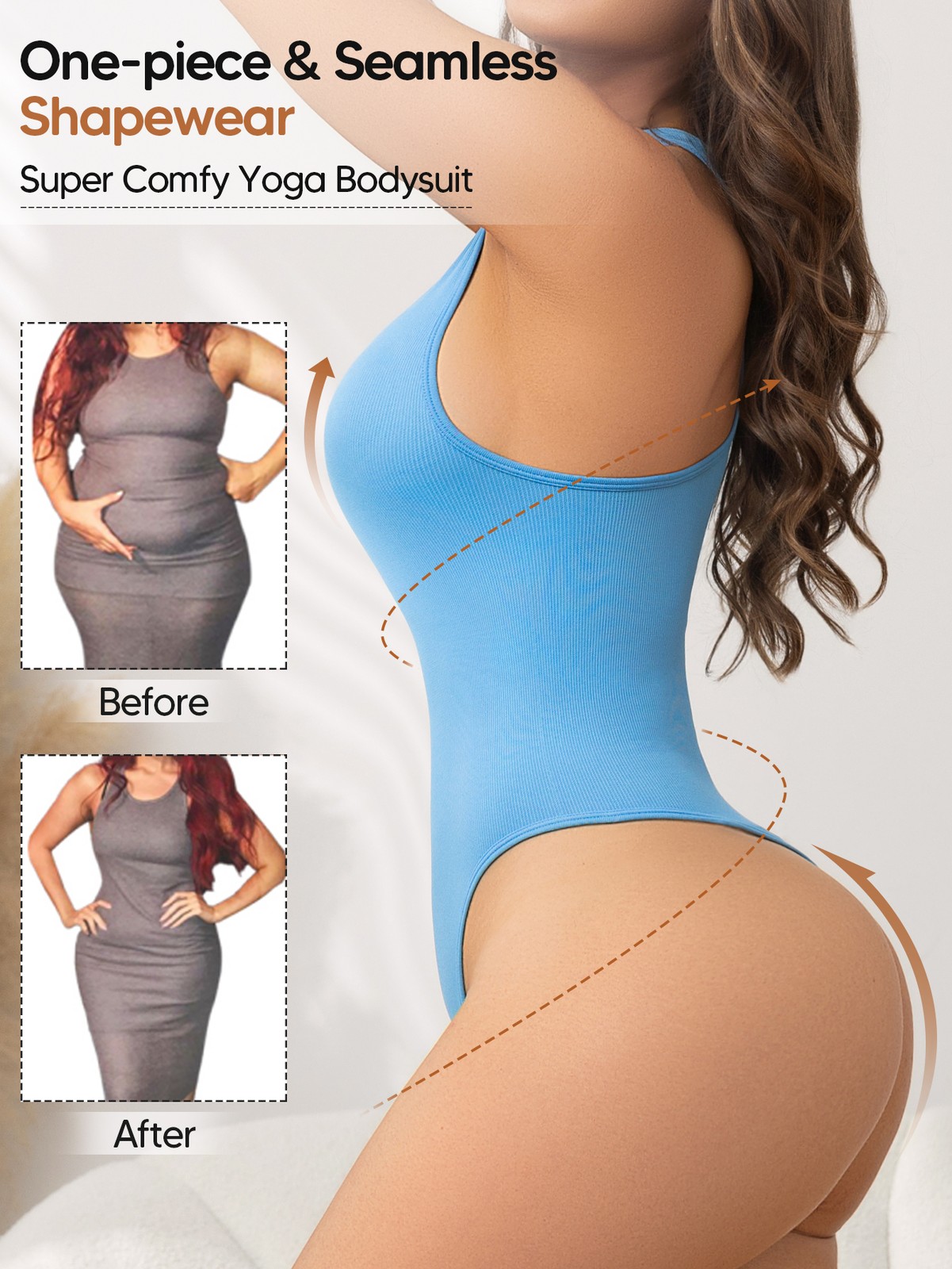 Bodysuit for Women Ribbed Fitted Racerback Sleeveless Tank Top Bodysuits Basic