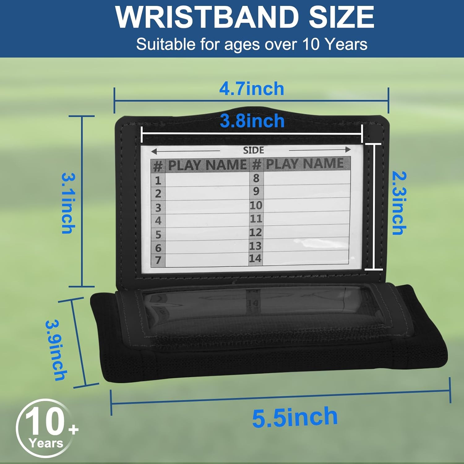 Football Wristbands with 5 Playbook Cards, Clear PVC Windows Wristbands Sports f