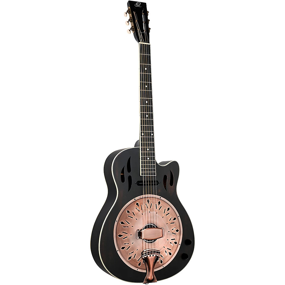 Ortega RRG40CE-DBK Concert Cutaway Acoustic-Electric Resonator Guitar Black
