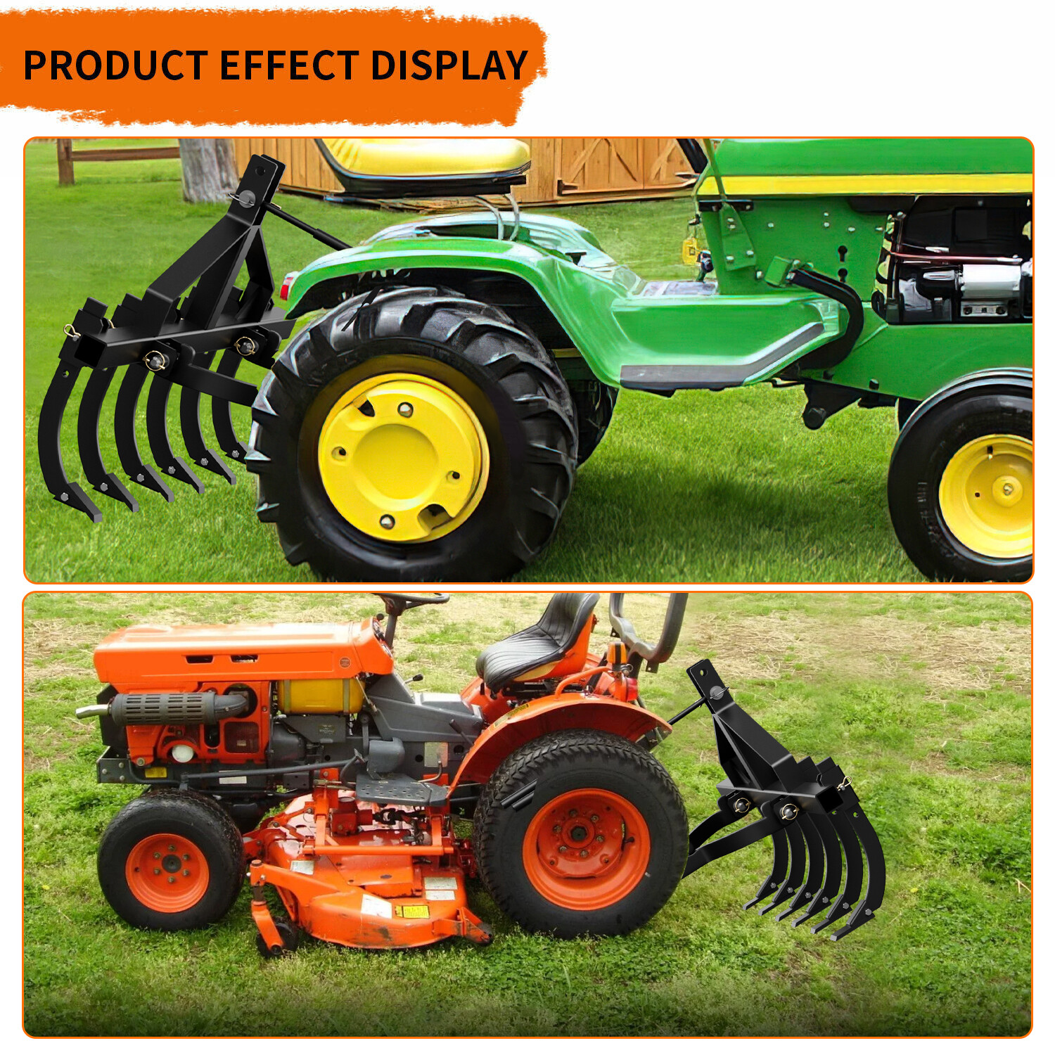 Chisel Plow Scarifier Detachable Cultivator W/6 Shanks for CAT-0 and CAT-1