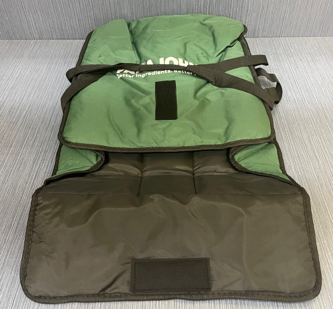Papa John's Green Large Pizza Delivery Bag Thermally Insulated Door Dash Etc.