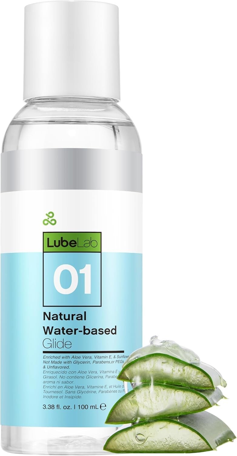 LubeLab Water-based Lube Personal Lubricant Aloe Vitamin E PH-balanced 8 3.38 32