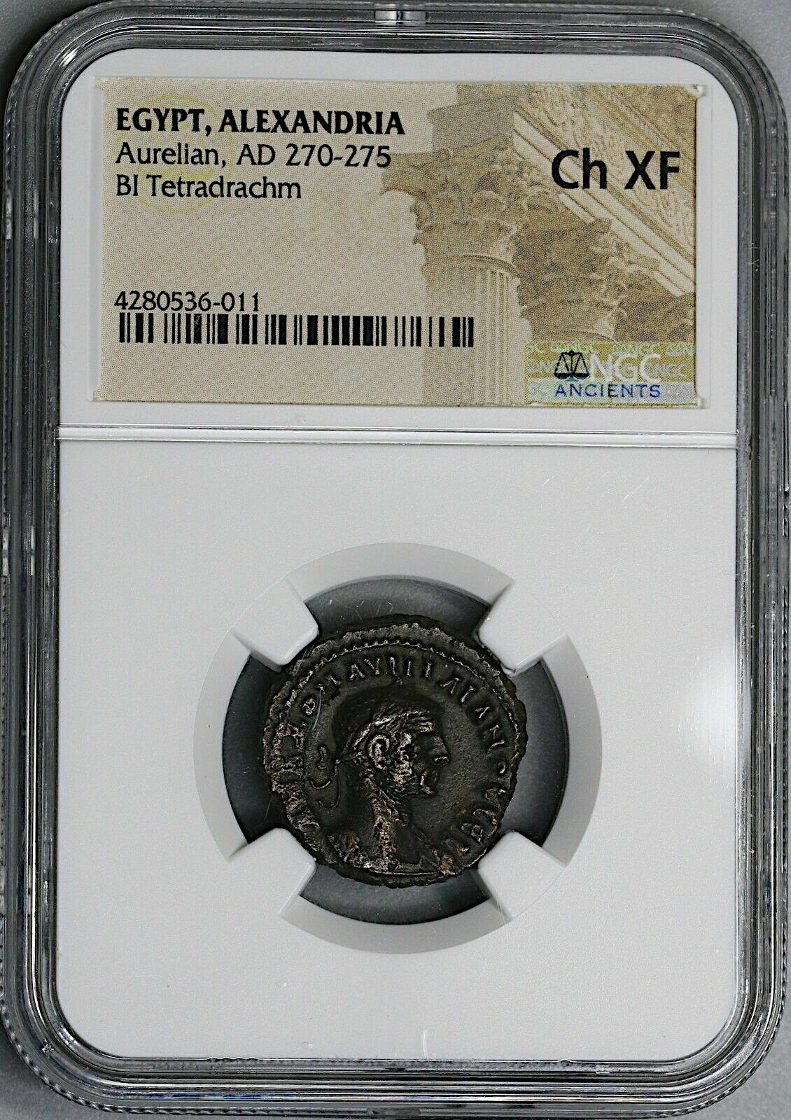 273 NGC Ch XF Aurelian Egypt Alexandria Tetradrachm Reign Com Pedigree 24042603C