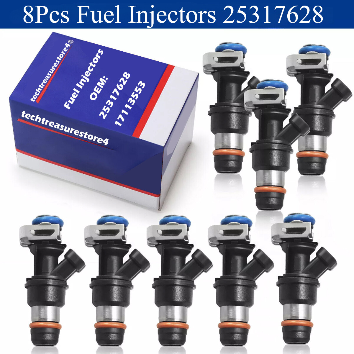 8x Genuine 25317628 Fuel Injectors For ACDelco GMC Chevrolet 4.8L 5.3L 6.0L