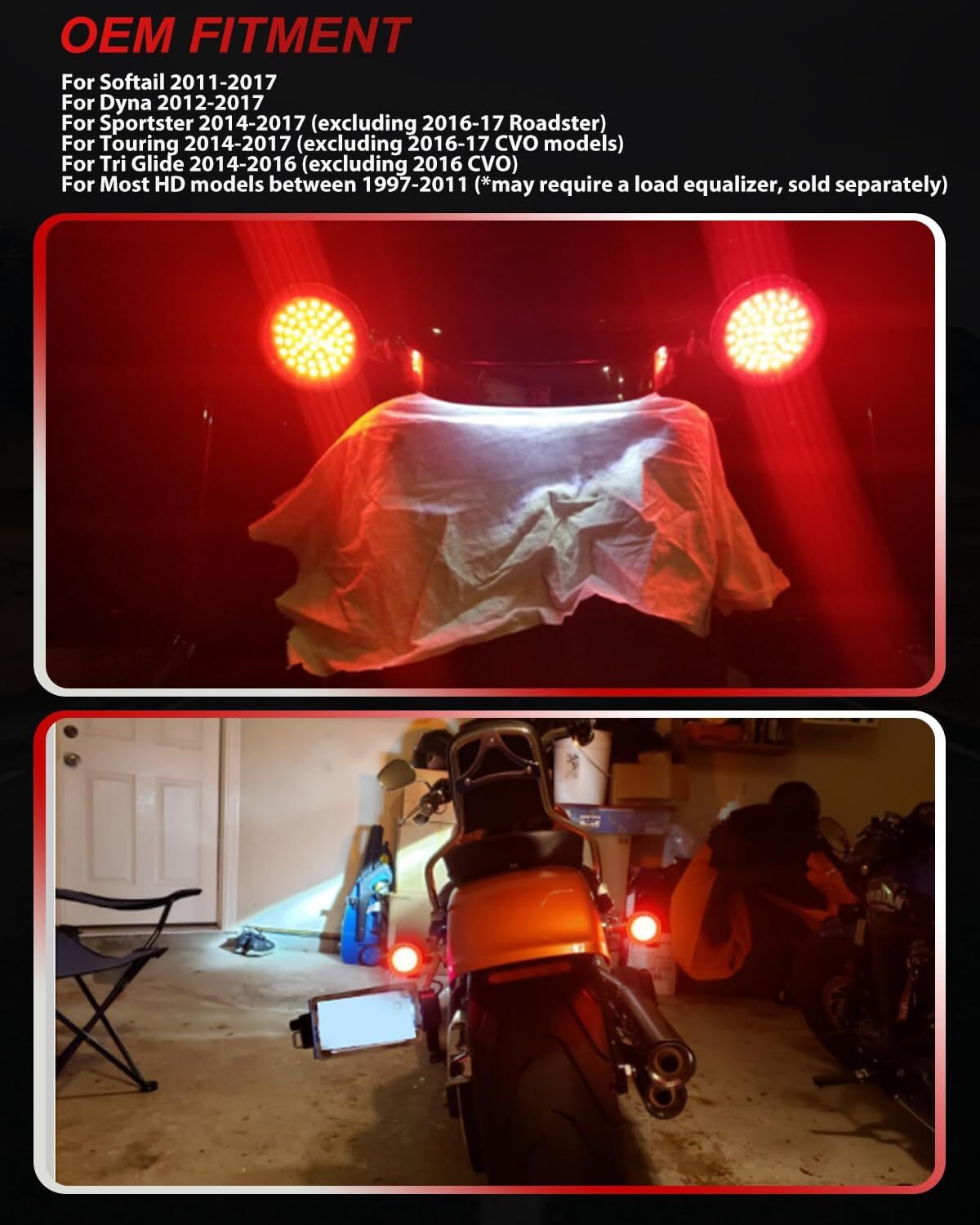 1156 & 1157 LED Turn Signal Light Blinker w/ Smoke Lens For Harley Electra Glide