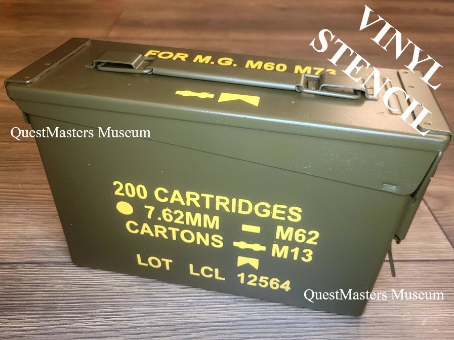 Vietnam Era U.S. Ammunition Box 7.62mm Ball / Tracer Stencil, Stencil 184