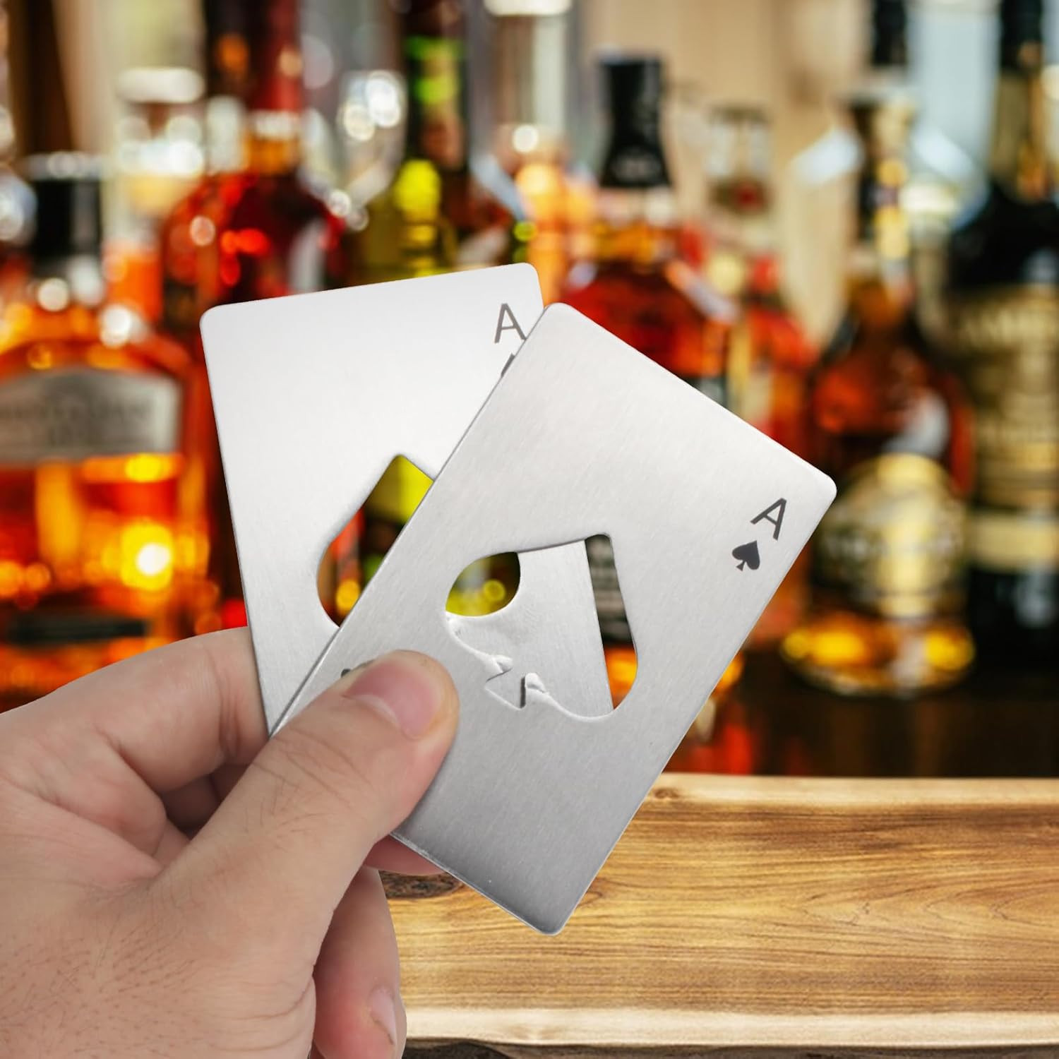 10 Pcs Ace of Spades Bottle Openers, Poker Card Bottle Openers, Stainless Steel