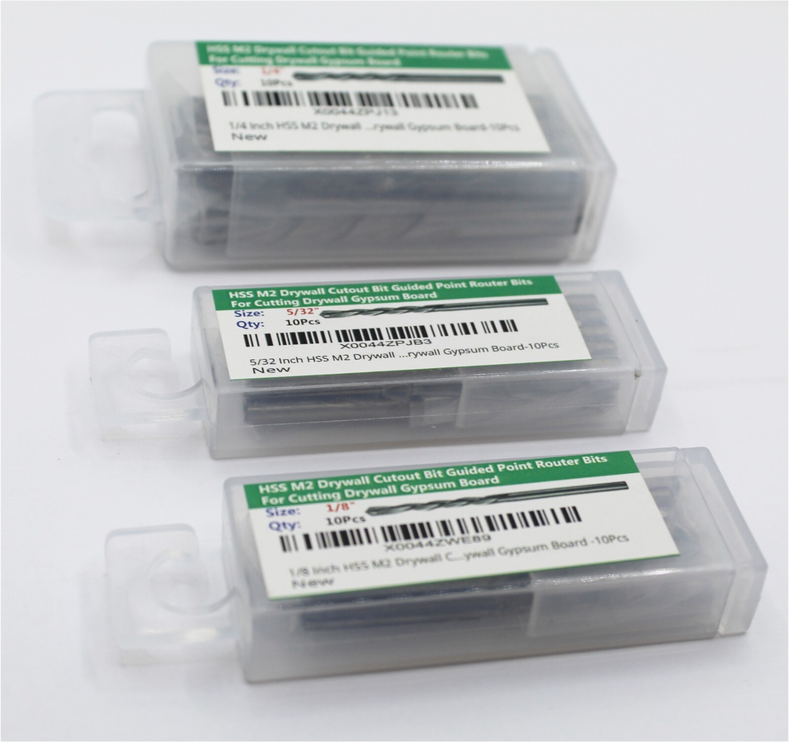 Drywall Cut out Bit 1/8" Sabre Point Cutout Bit Titanium Router Drill Bit -10Pcs