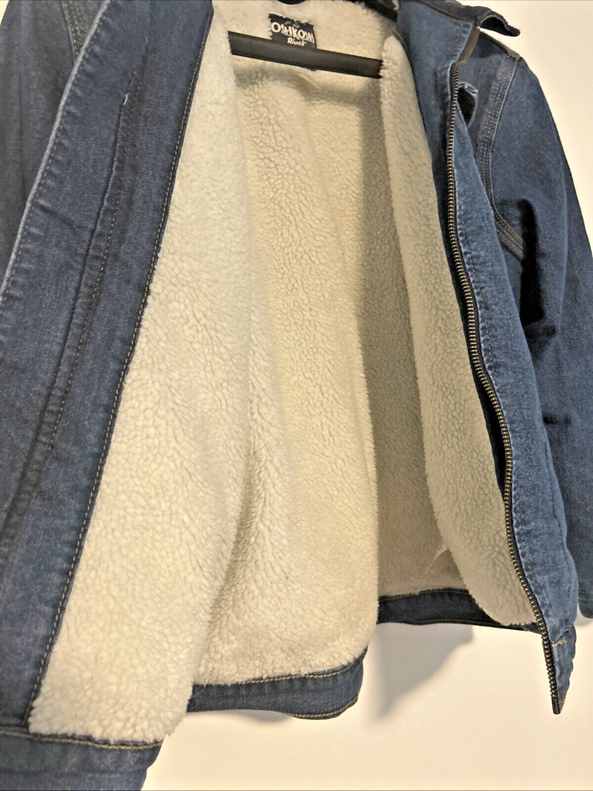 Oshkosh B’gosh Youth Girls Size 14 Full Zip Denim Lined Jacket w/Corduroy Collar