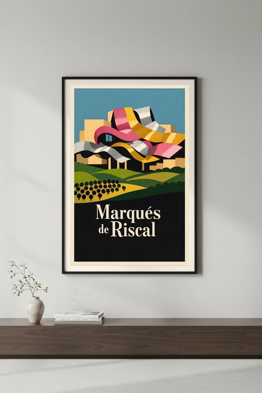 Marqués de Riscal Poster 🎨 - Scenic Vineyard Art 24x36” - 200GSM Premium 💎